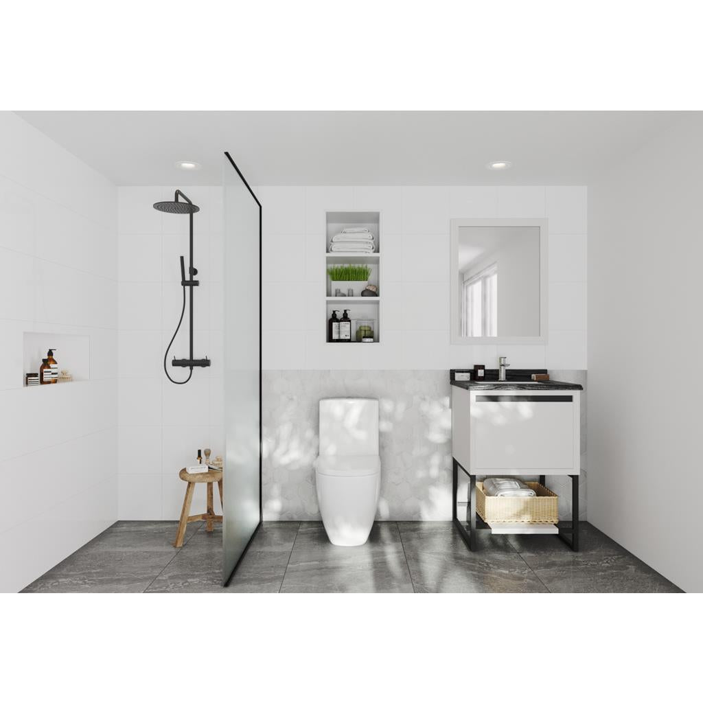 Laviva Alto 24" White Bathroom Vanity#top-options_black-wood-marble-top