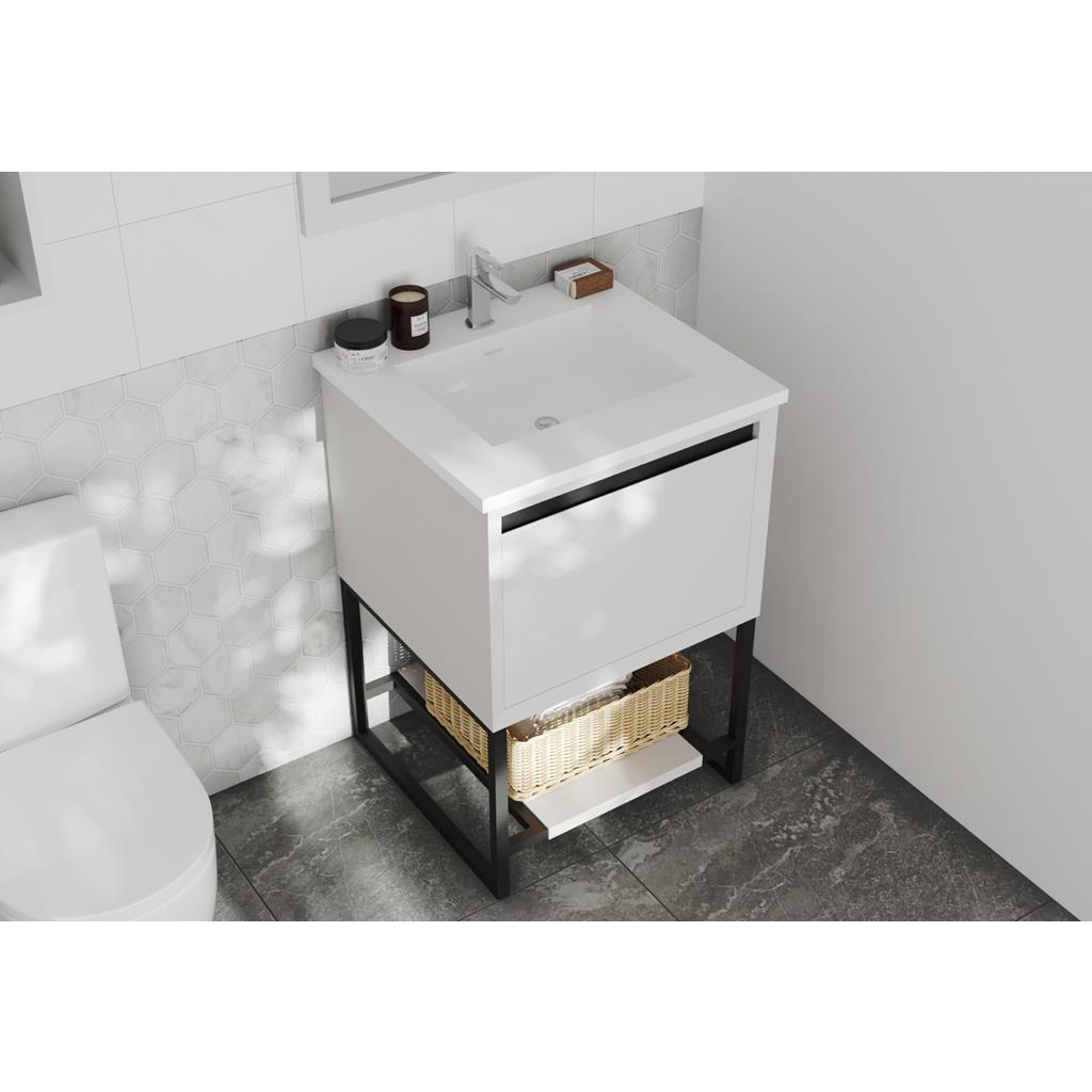 Laviva Alto 24" White Bathroom Vanity#top-options_matte-white-viva-stone-solid-surface-top