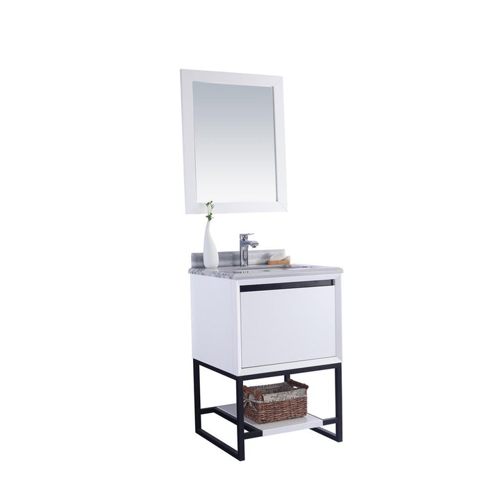 Laviva Alto 24" White Bathroom Vanity#top-options_white-stripes-marble-top