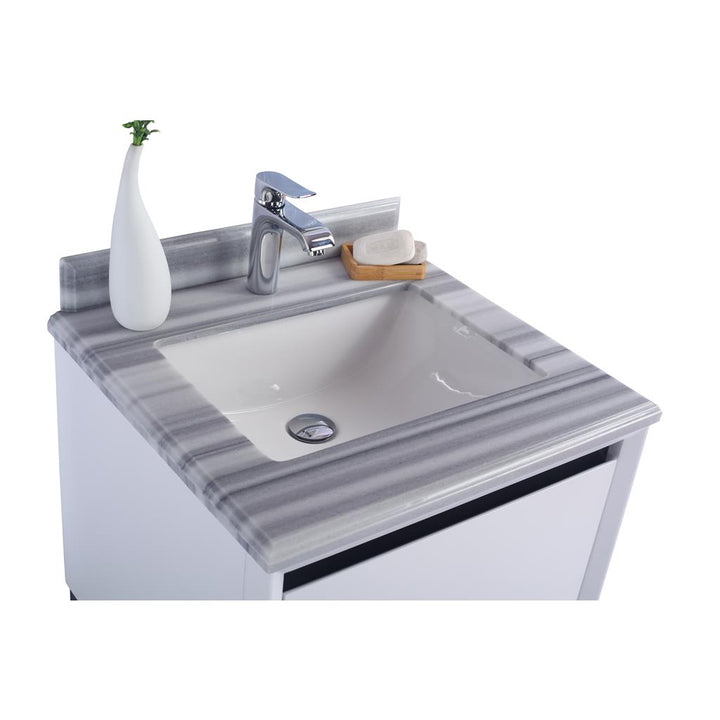 Laviva Alto 24" White Bathroom Vanity#top-options_white-stripes-marble-top