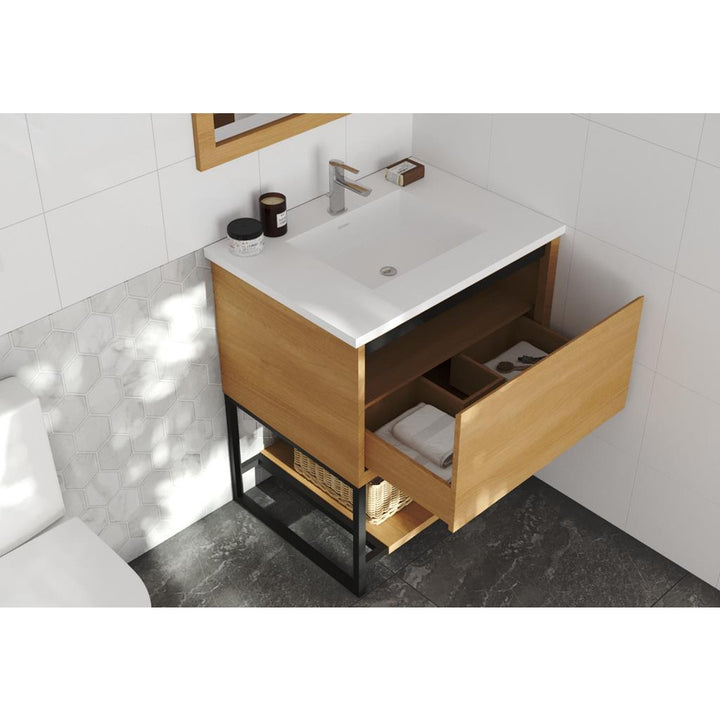 Laviva Alto 30" California White Oak Bathroom Vanity#top-options_matte-white-viva-stone-solid-surface-top