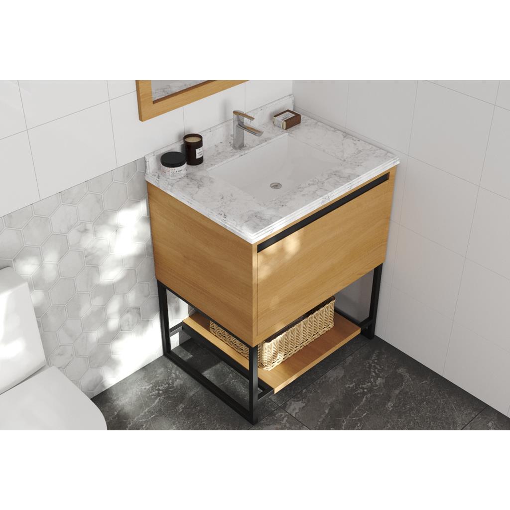 Laviva Alto 30" California White Oak Bathroom Vanity#top-options_white-carrara-marble-top