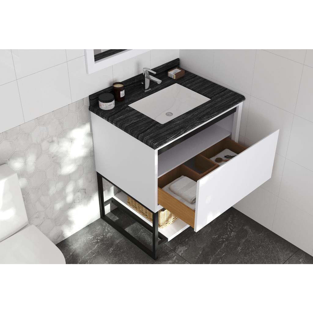Laviva Alto 30" White Bathroom Vanity#top-options_black-wood-marble-top