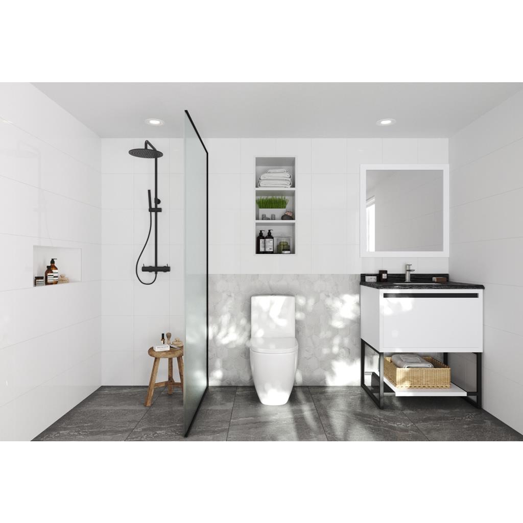 Laviva Alto 30" White Bathroom Vanity#top-options_black-wood-marble-top