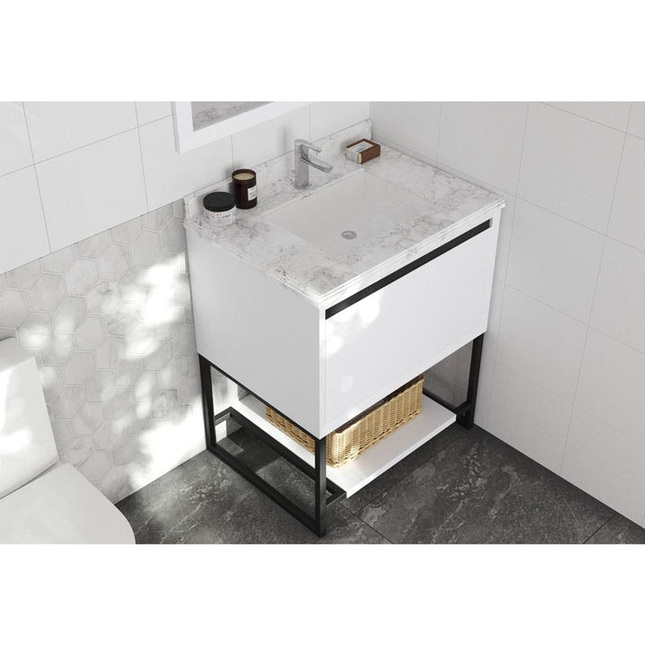 Laviva Alto 30" White Bathroom Vanity#top-options_white-carrara-marble-top