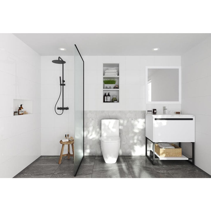 Laviva Alto 30" White Bathroom Vanity#top-options_white-carrara-marble-top