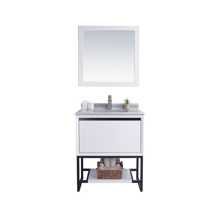 Laviva Alto 30" White Bathroom Vanity#top-options_white-stripes-marble-top