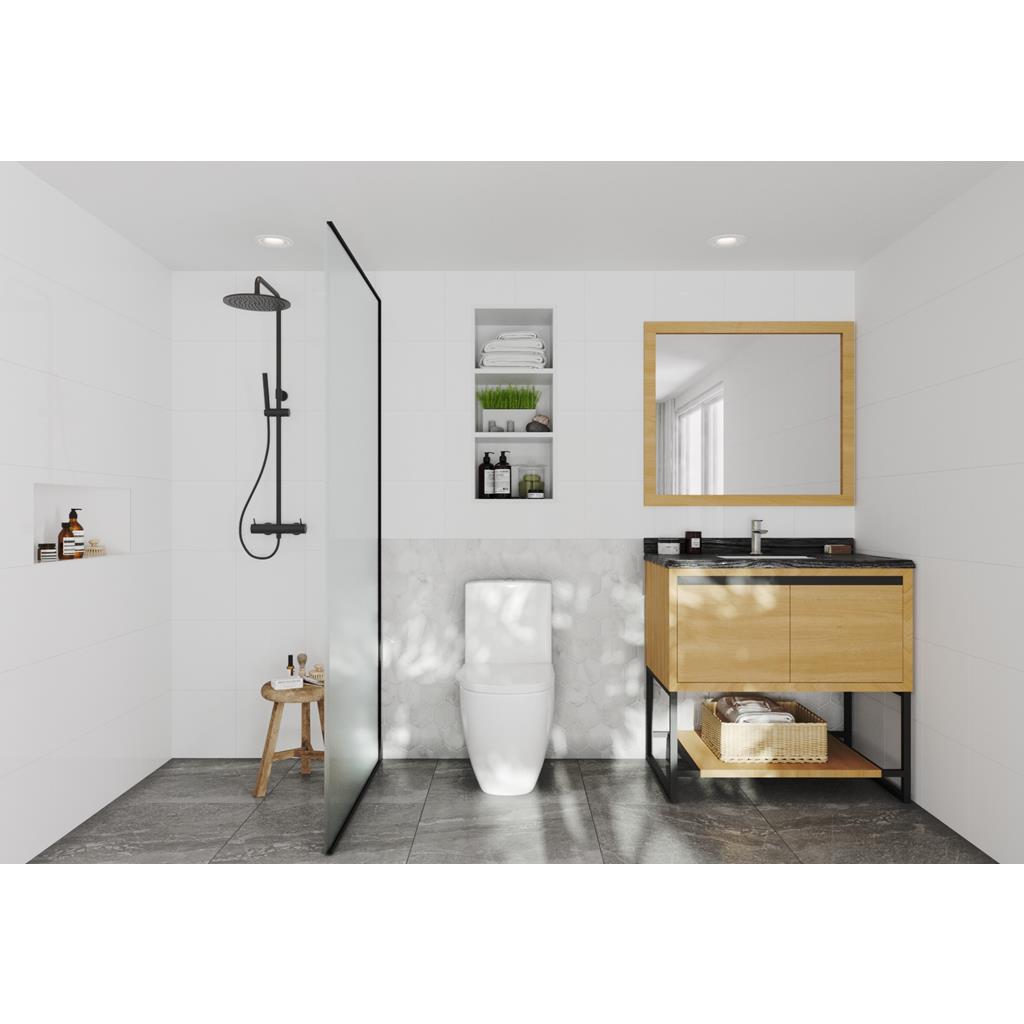 Laviva Alto 36" California White Oak Bathroom Vanity#top-options_black-wood-marble-top
