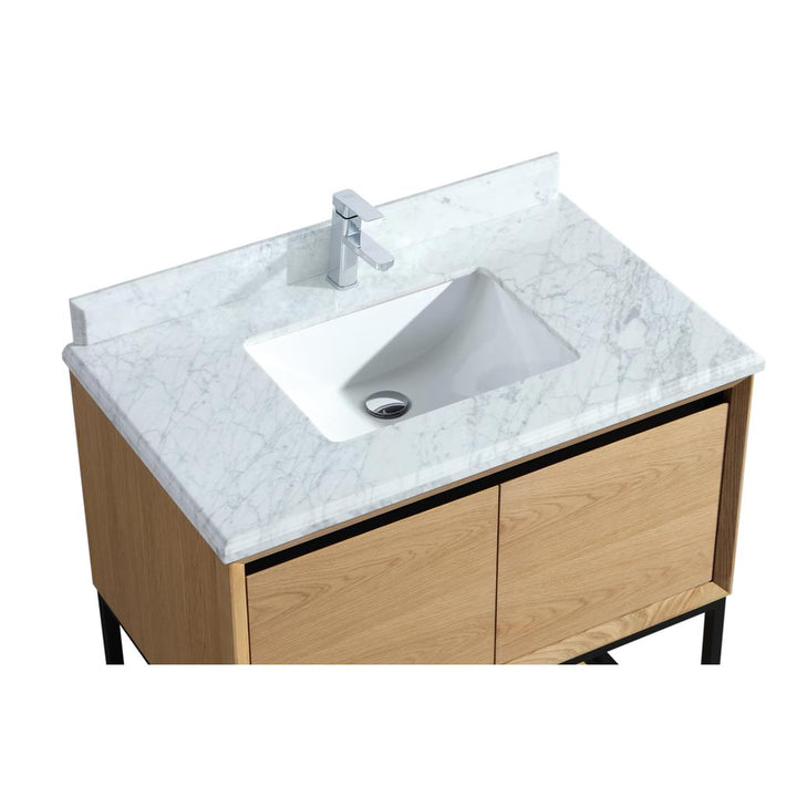 Laviva Alto 36" California White Oak Bathroom Vanity#top-options_white-carrara-marble-top