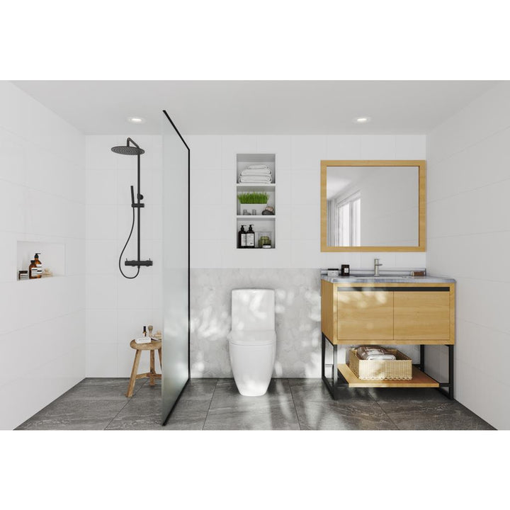 Laviva Alto 36" California White Oak Bathroom Vanity#top-options_white-stripes-marble-top