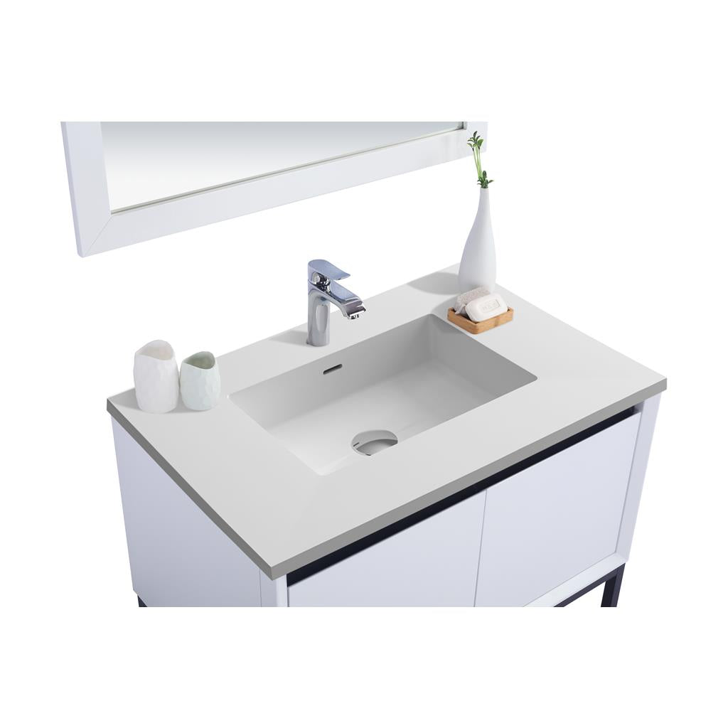 Laviva Alto 36" White Bathroom Vanity#top-options_matte-white-viva-stone-solid-surface-top