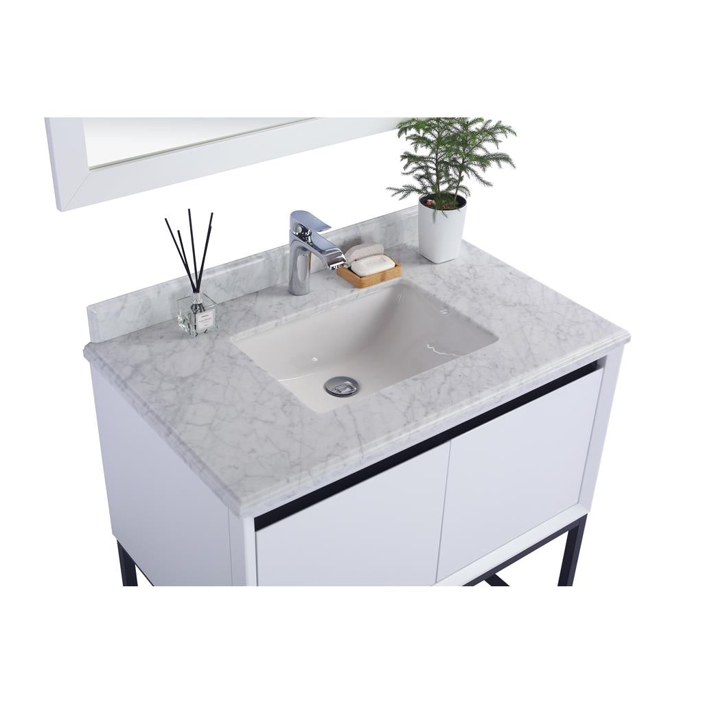 Laviva Alto 36" White Bathroom Vanity#top-options_white-carrara-marble-top