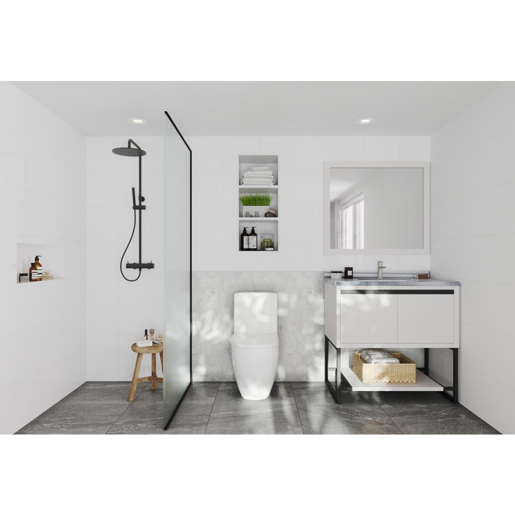 Laviva Alto 36" White Bathroom Vanity#top-options_white-stripes-marble-top