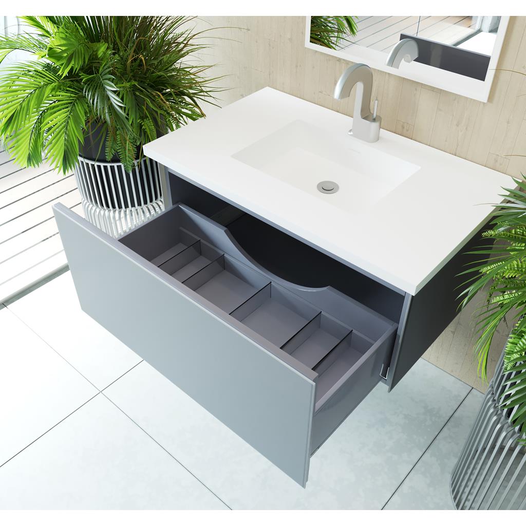 Laviva Vitri 36" Fossil Grey Bathroom Vanity#top-options_viva-stone-matte-white-solid-surface-top