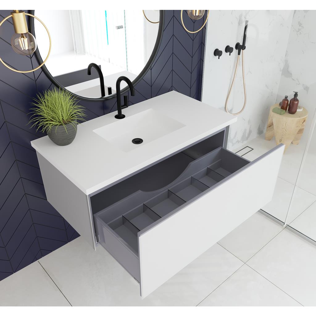 Laviva Vitri 42" Cloud White Bathroom Vanity Cabinet Only, No Top#top-options_cabinet-only-no-top