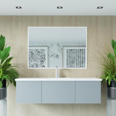 Laviva Vitri 60" Fossil Grey Single Sink Bathroom Vanity VIVA Stone Matte White Solid Surface Top#top-options_viva-stone-matte-white-solid-surface-top