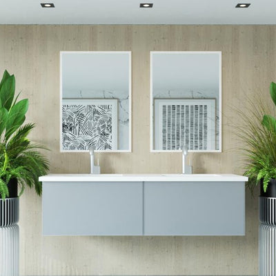 Laviva Vitri 60" Fossil Grey Double Sink Bathroom Vanity VIVA Stone Matte White Solid Surface Top#top-options_viva-stone-matte-white-solid-surface-top