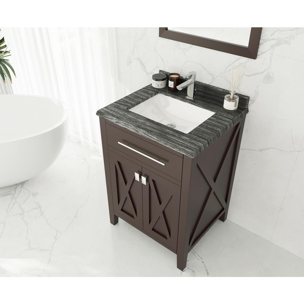 Laviva Wimbledon 24" Brown Bathroom Vanity#top-options_black-wood-marble-top