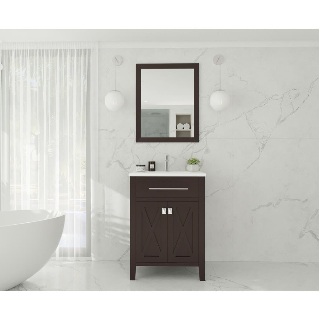 Laviva Wimbledon 24" Brown Bathroom Vanity#top-options_matte-white-viva-stone-solid-surface-top