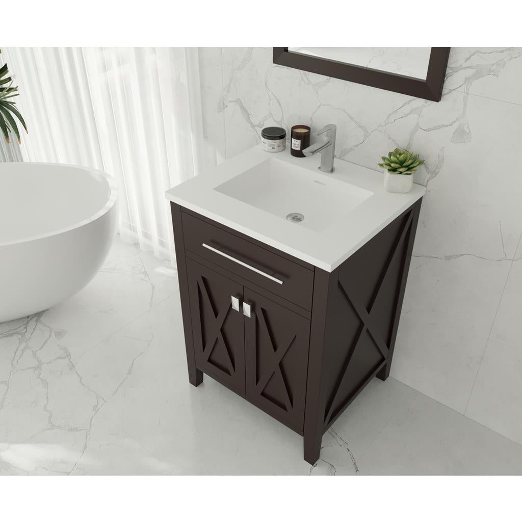Laviva Wimbledon 24" Brown Bathroom Vanity#top-options_matte-white-viva-stone-solid-surface-top
