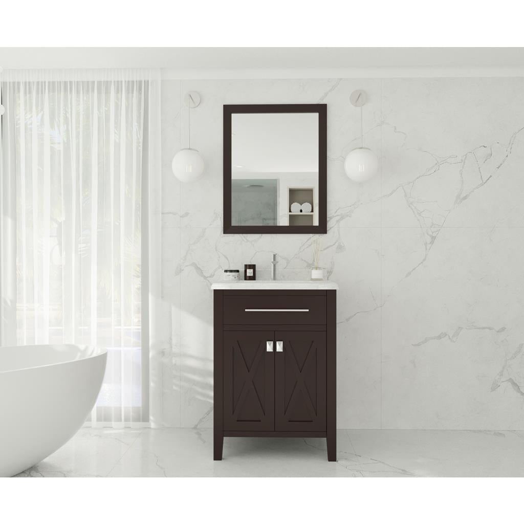 Laviva Wimbledon 24" Brown Bathroom Vanity#top-options_white-carrara-marble-top