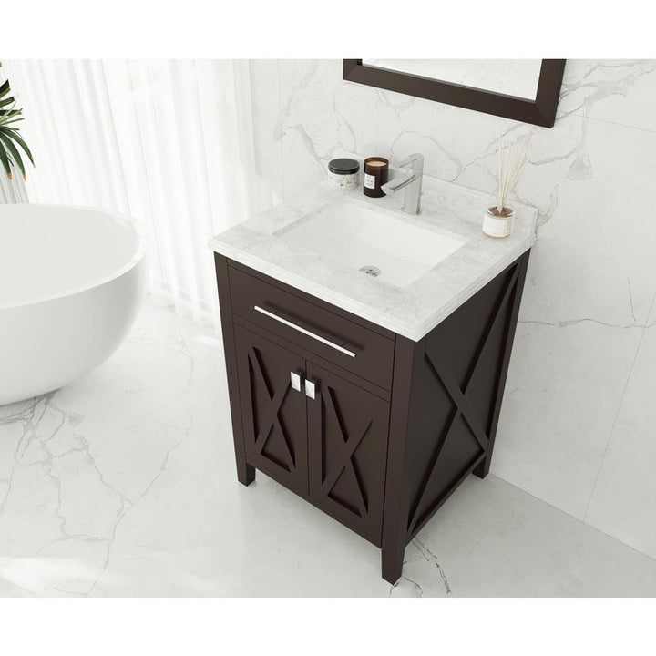 Laviva Wimbledon 24" Brown Bathroom Vanity#top-options_white-carrara-marble-top