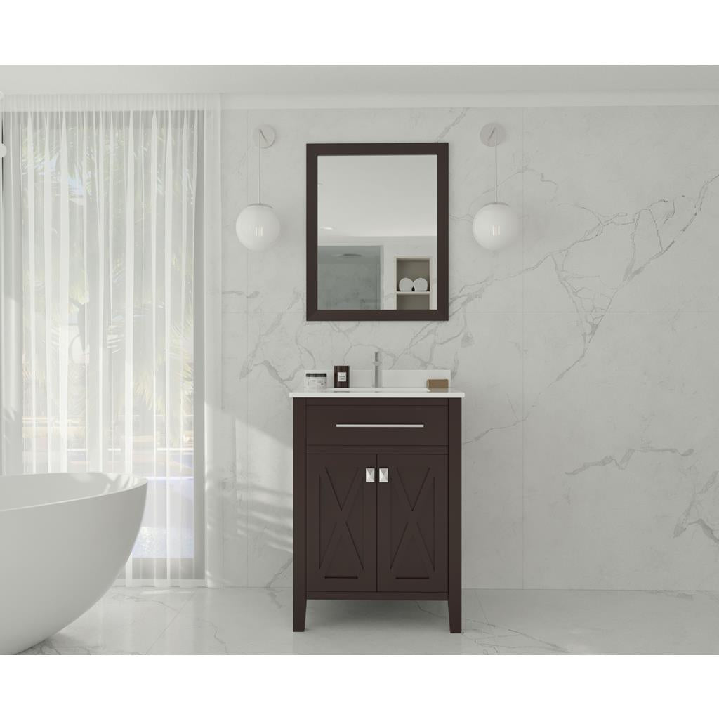 Laviva Wimbledon 24" Brown Bathroom Vanity#top-options_white-quartz-top