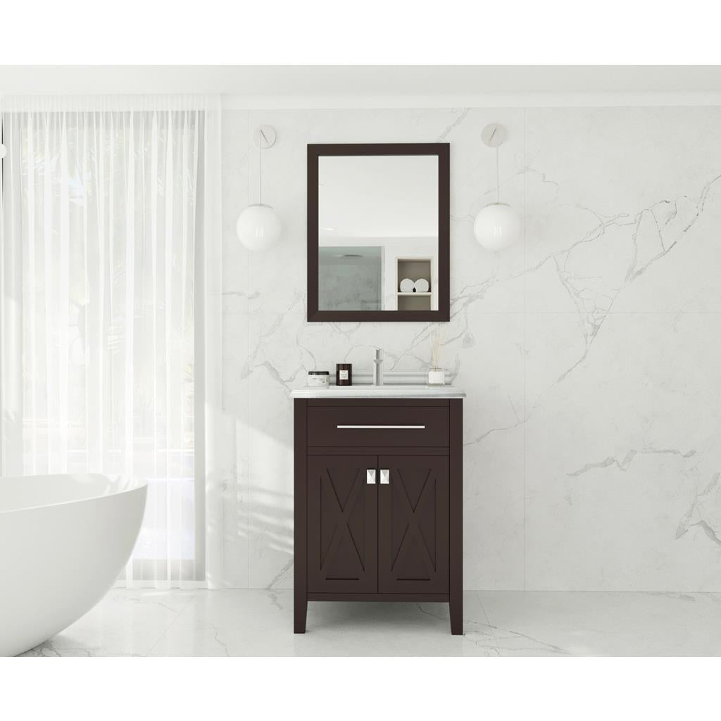 Laviva Wimbledon 24" Brown Bathroom Vanity#top-options_white-stripes-marble-top