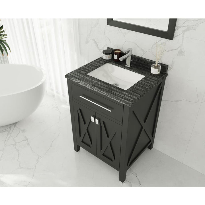 Laviva Wimbledon 24" Espresso Bathroom Vanity#top-options_black-wood-marble-top