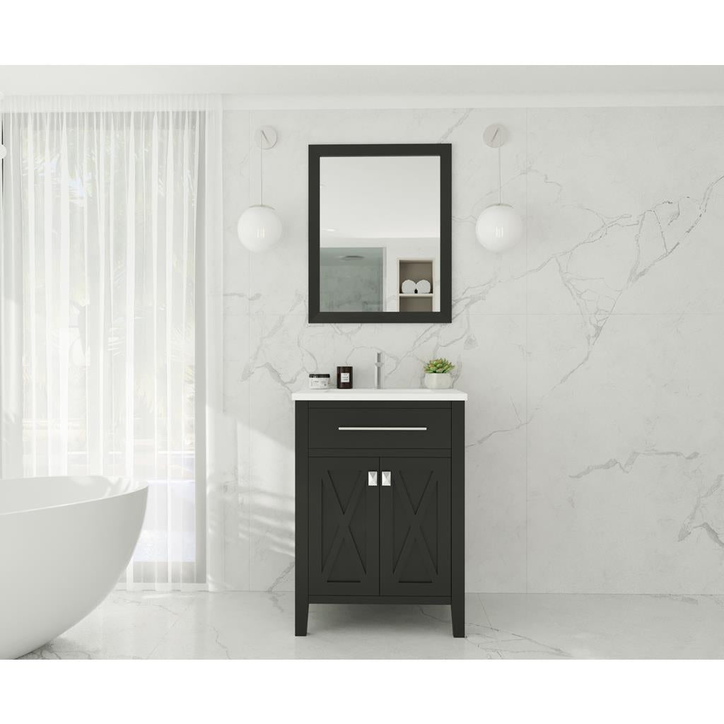 Laviva Wimbledon 24" Espresso Bathroom Vanity#top-options_matte-white-viva-stone-solid-surface-top