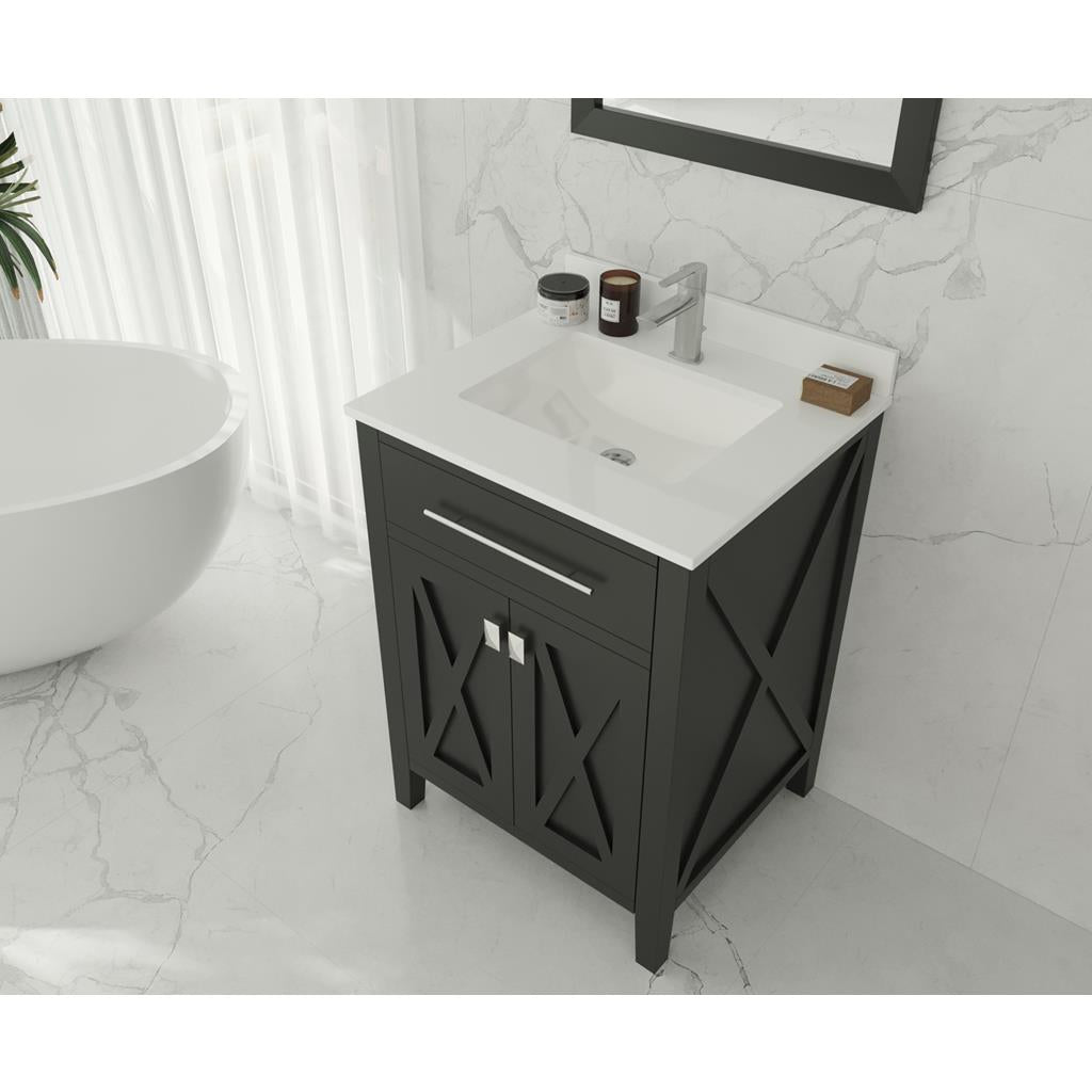 Laviva Wimbledon 24" Espresso Bathroom Vanity#top-options_white-quartz-top