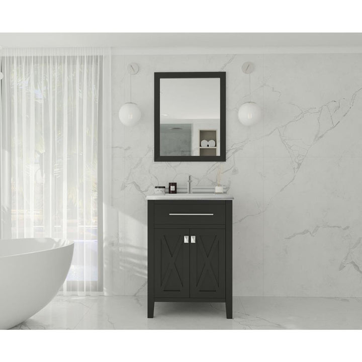 Laviva Wimbledon 24" Espresso Bathroom Vanity#top-options_white-stripes-marble-top