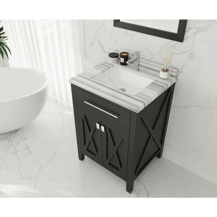Laviva Wimbledon 24" Espresso Bathroom Vanity#top-options_white-stripes-marble-top