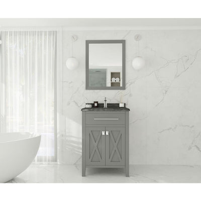 Laviva Wimbledon 24" Grey Bathroom Vanity Black Wood Marble Top#top-options_black-wood-marble-top