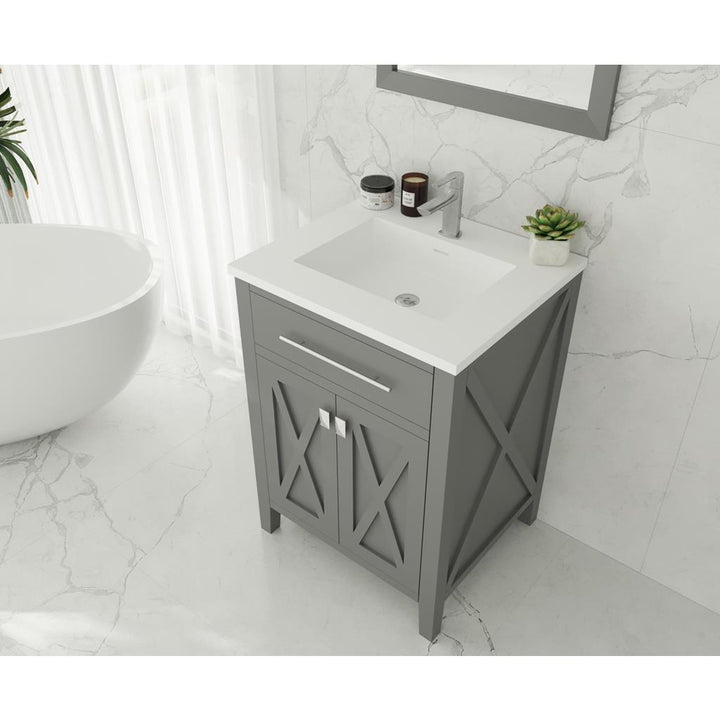 Laviva Wimbledon 24" Grey Bathroom Vanity#top-options_matte-white-viva-stone-solid-surface-top