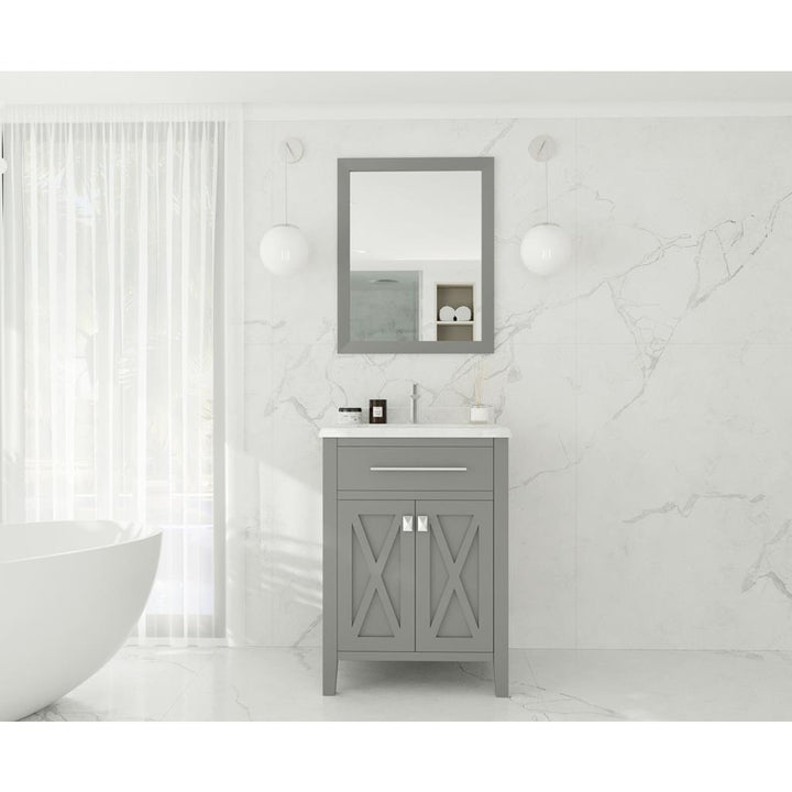 Laviva Wimbledon 24" Grey Bathroom Vanity#top-options_white-carrara-marble-top