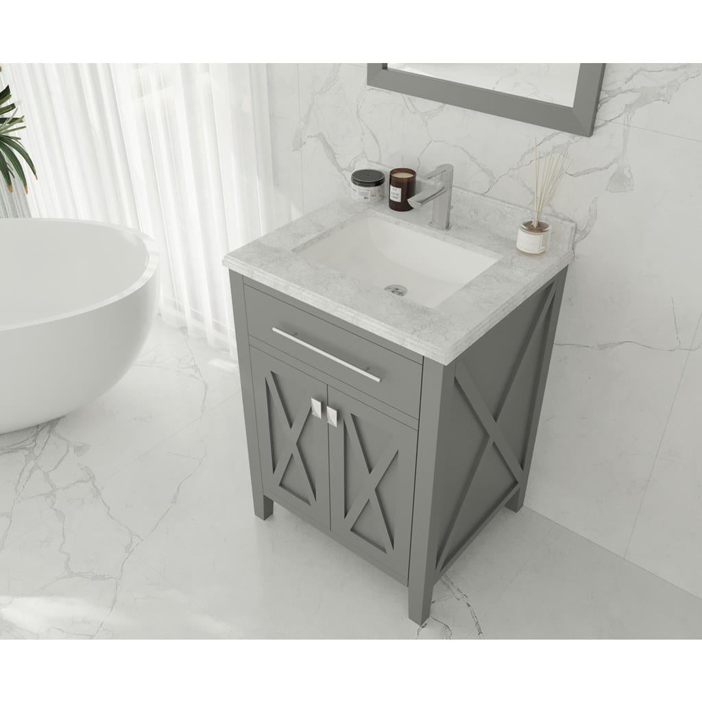 Laviva Wimbledon 24" Grey Bathroom Vanity#top-options_white-carrara-marble-top