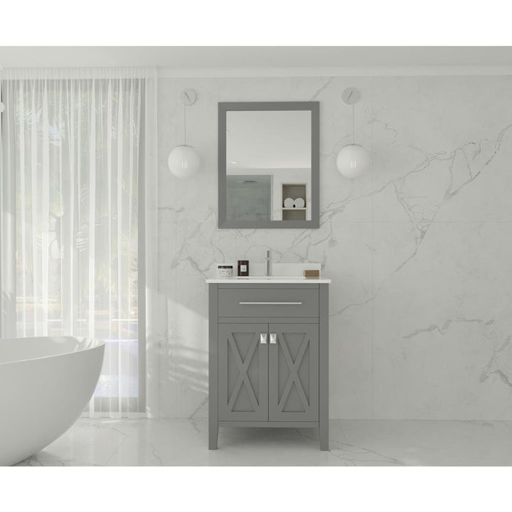 Laviva Wimbledon 24" Grey Bathroom Vanity#top-options_white-quartz-top