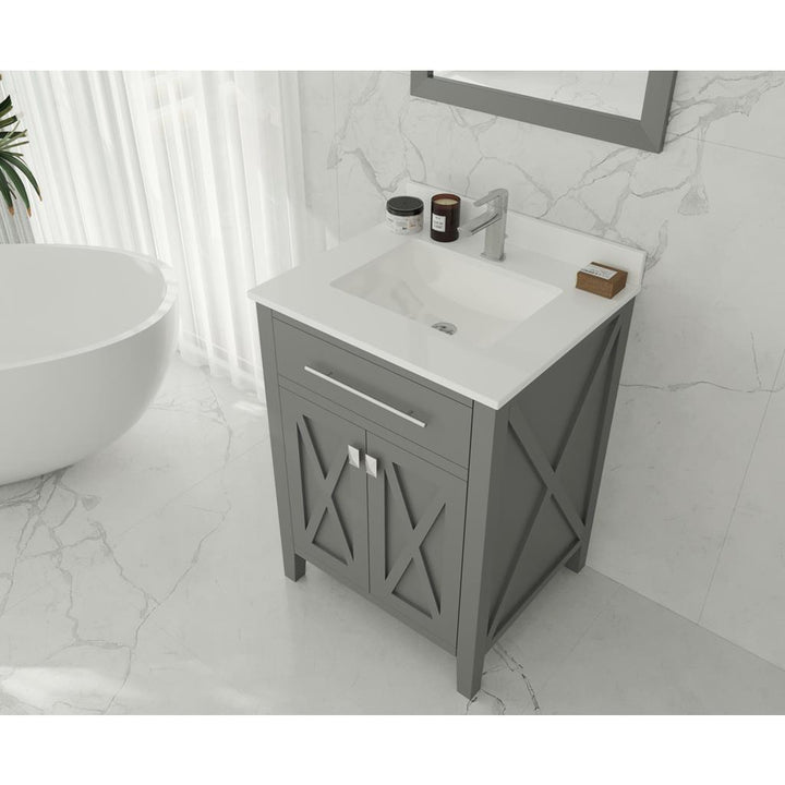 Laviva Wimbledon 24" Grey Bathroom Vanity#top-options_white-quartz-top