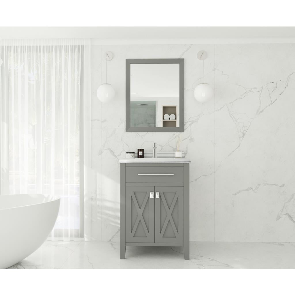 Laviva Wimbledon 24" Grey Bathroom Vanity#top-options_white-stripes-marble-top