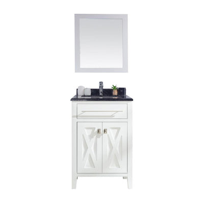 Laviva Wimbledon 24" White Bathroom Vanity Black Wood Marble Top#top-options_black-wood-marble-top