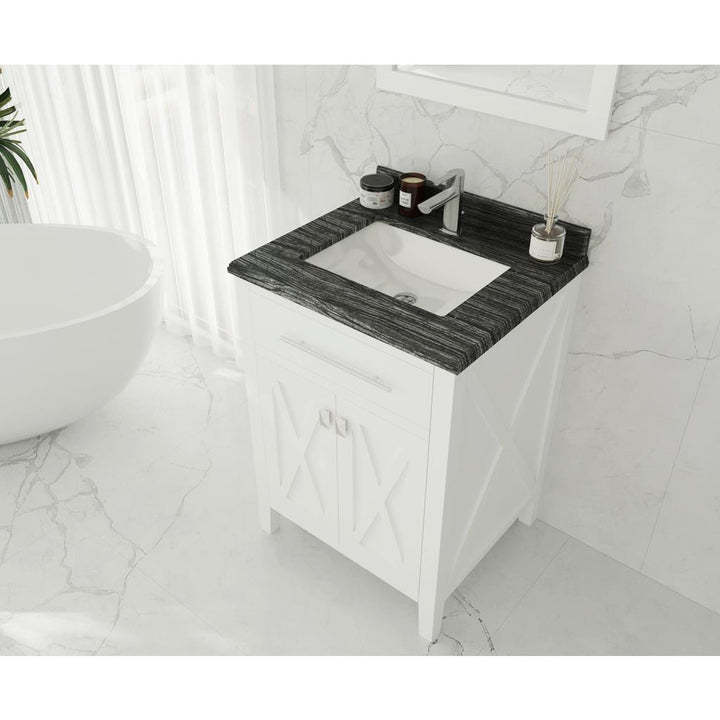 Laviva Wimbledon 24" White Bathroom Vanity#top-options_black-wood-marble-top