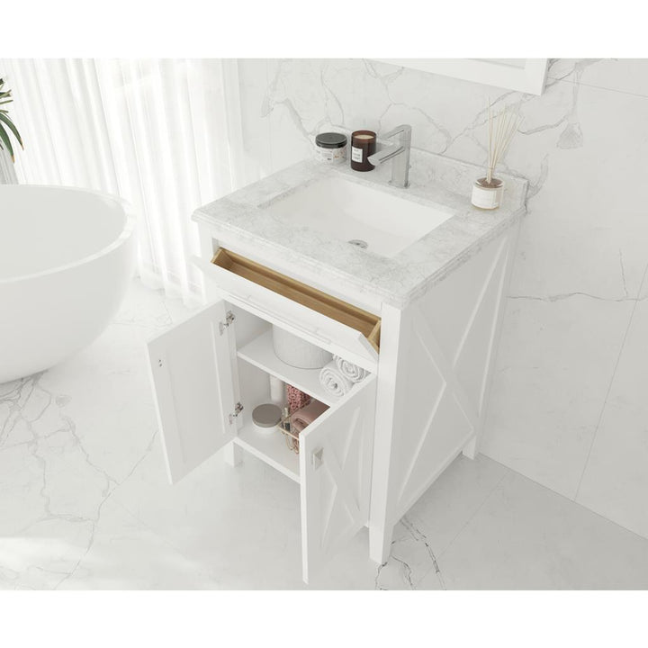 Laviva Wimbledon 24" White Bathroom Vanity#top-options_black-wood-marble-top