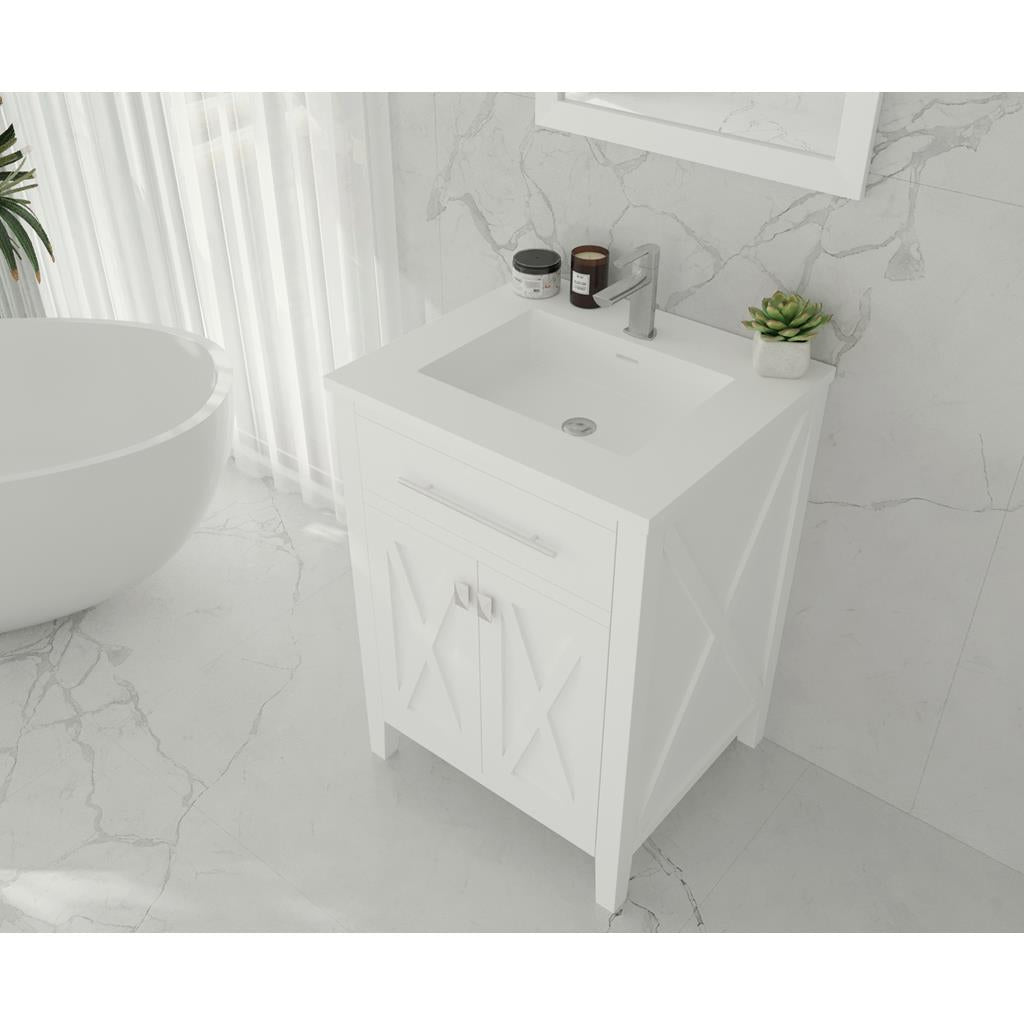 Laviva Wimbledon 24" White Bathroom Vanity#top-options_matte-white-viva-stone-solid-surface-top