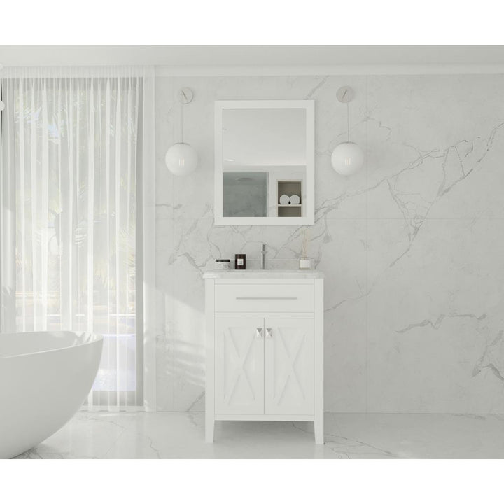 Laviva Wimbledon 24" White Bathroom Vanity#top-options_white-carrara-marble-top