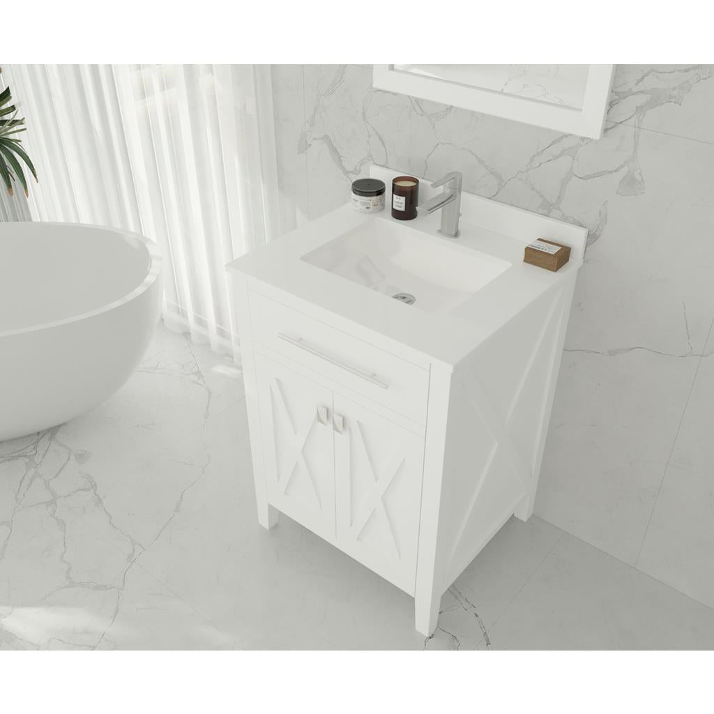 Laviva Wimbledon 24" White Bathroom Vanity#top-options_white-quartz-top