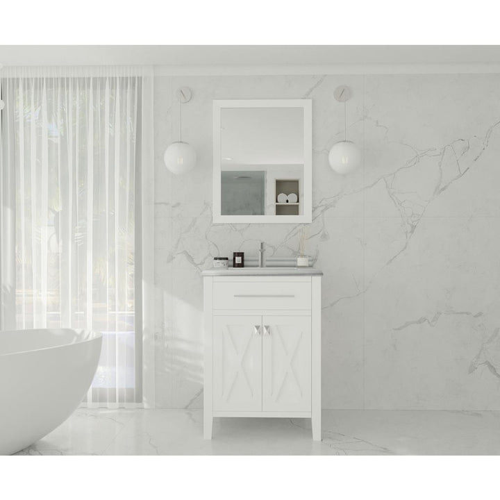 Laviva Wimbledon 24" White Bathroom Vanity#top-options_white-stripes-marble-top