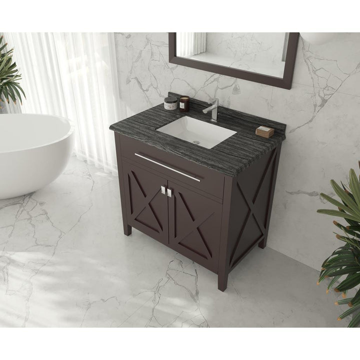 Laviva Wimbledon 36" Brown Bathroom Vanity#top-options_black-wood-marble-top
