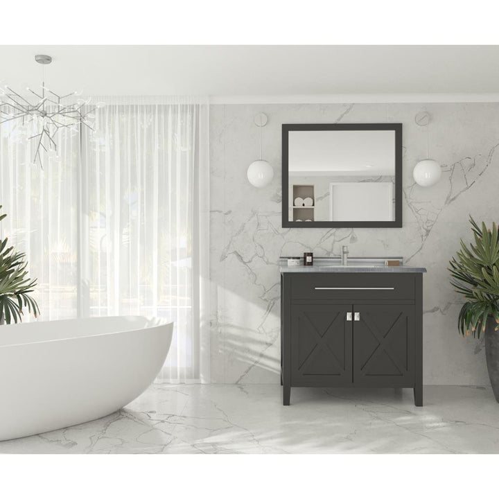 Laviva Wimbledon 36" Espresso Bathroom Vanity#top-options_white-stripes-marble-top