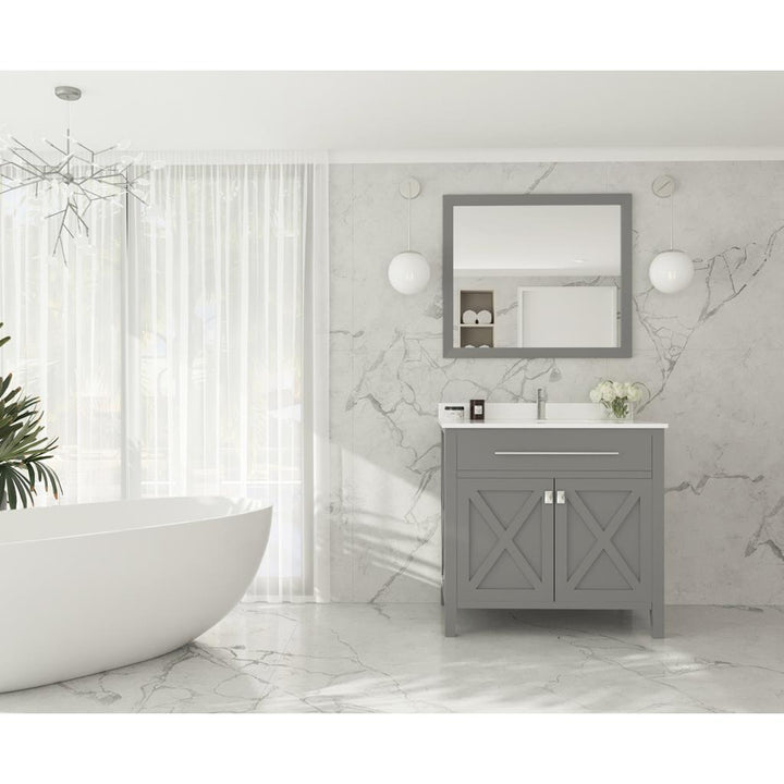 Laviva Wimbledon 36" Grey Bathroom Vanity#top-options_white-quartz-top